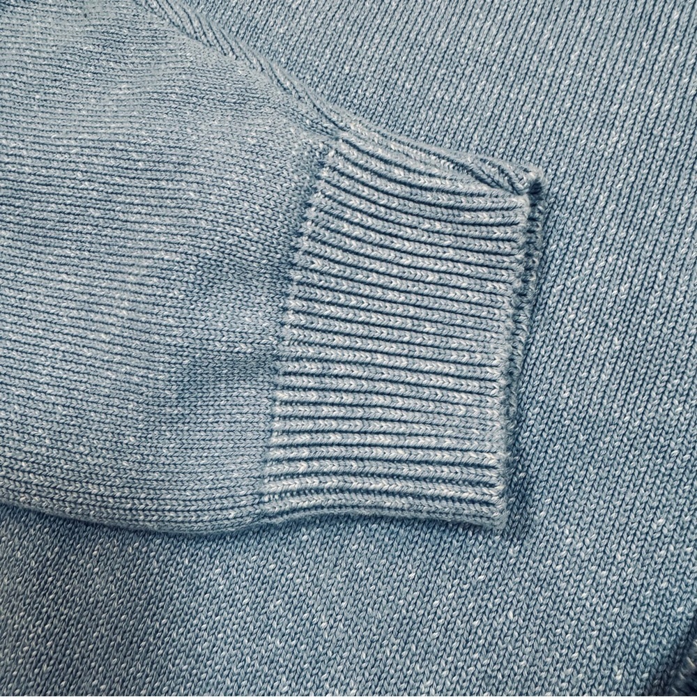 Men's Sky Blue 100% Cotton Crewneck Sweater - Picture 4 of 6